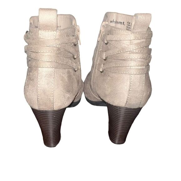 WHITE MOUNTAIN Womens Taupe Serinda Round Toe Stacked Heel Booties 8.5 M - Picture 3 of 6
